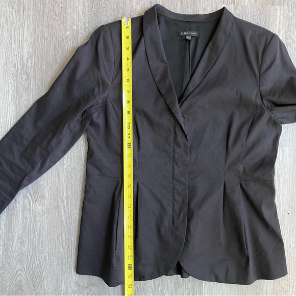 Eileen Fisher Zipper Front Blazer Women's Size M Ink Color Jacket Silk Lining - Picture 10 of 11